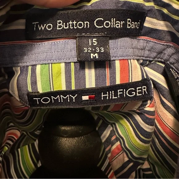 Vintage Tommy Hilfiger Multicolor Striped Button-Down Shirt | Men’s M - Picture 9 of 9